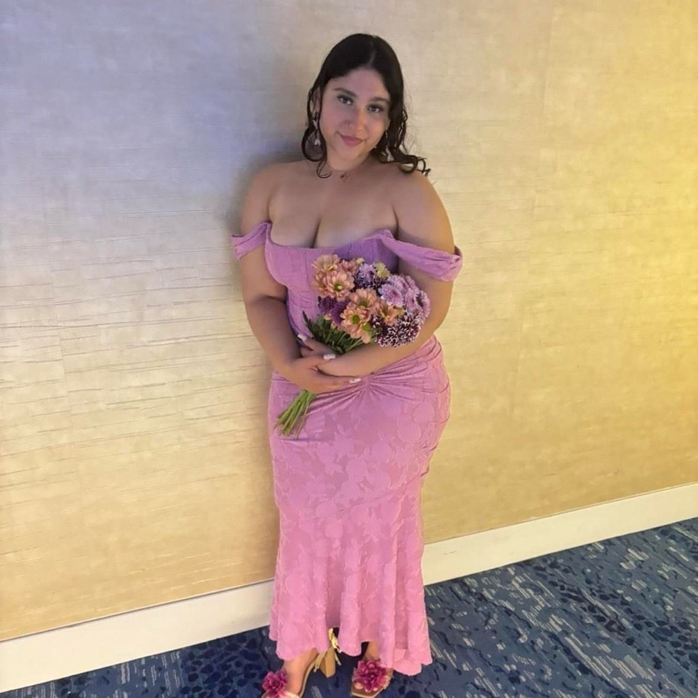 House of Cb Off-Shoulder Cesca Gown
